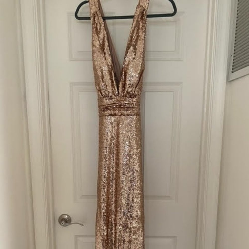 Revelry Dylan Sequin Dress Color:Rose Gold - Size 16 Maternity Maxi - BRAND NEW!